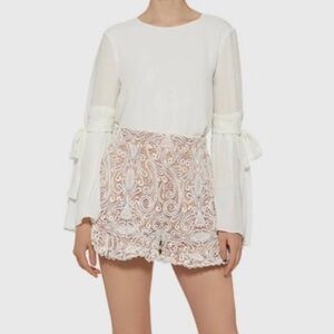 Alexis Barron Lace High-waist Shorts